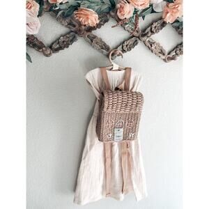 New Darling Little Cottage Shaped Woven Backpack